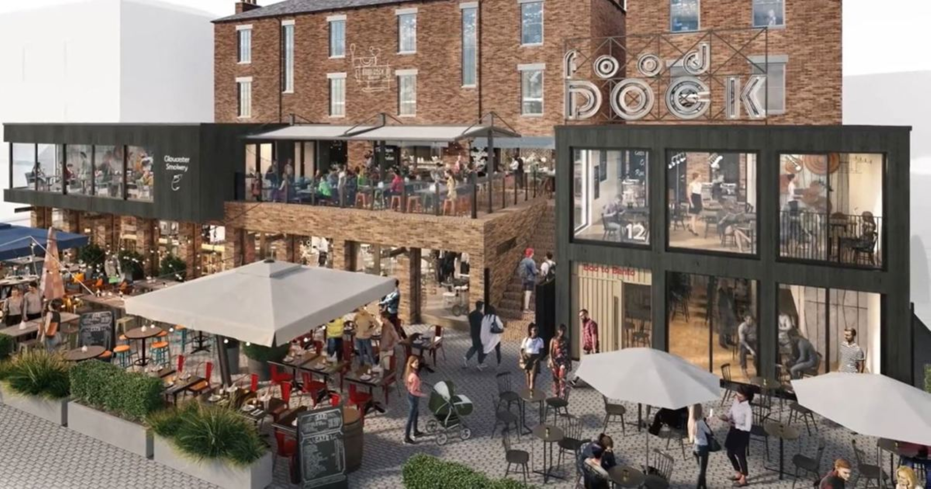 Artist impression of the Food Dock Gloucester