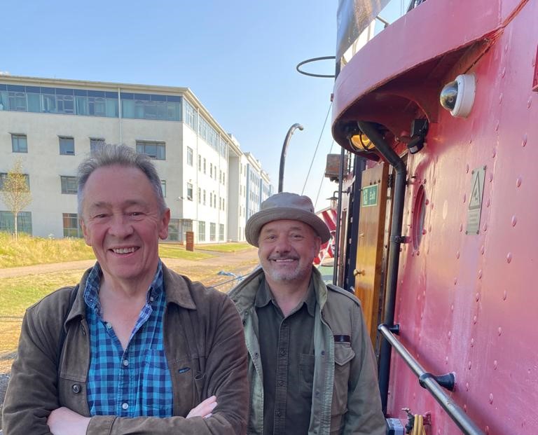 Bob Mortimer and Paul Whitehouse abourd SULA