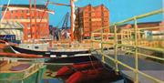 Painting by David Finch titled Gloucester Docks